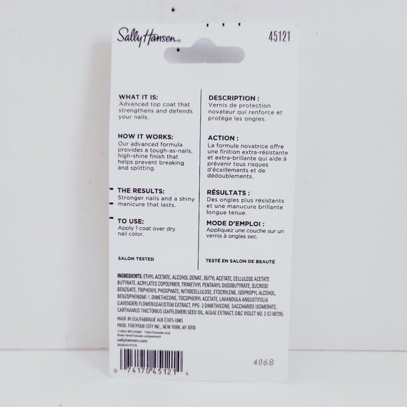 ⭐4/$15 Sally Hansen Advanced Hard as Nails Strengthening Top Coat - Picture 2 of 8